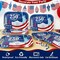 24 Count 250th Anniversary USA Paper Plates 13 x 9.5 inch Disposable American Flag Patriotic Party Snack Trays 4th of July Party Supplies for Independence Day Memorial Day Decoration